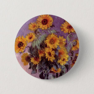 Sonnenblumen von Claude Monet Button