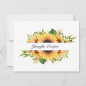 Sonnenblumen von Ihrem Schreibtisch eine persönlic Mitteilungskarte (Vorderseite)