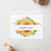 Sonnenblumen von Ihrem Schreibtisch eine persönlic Mitteilungskarte (Vorderseite/Rückseite Beispiel)