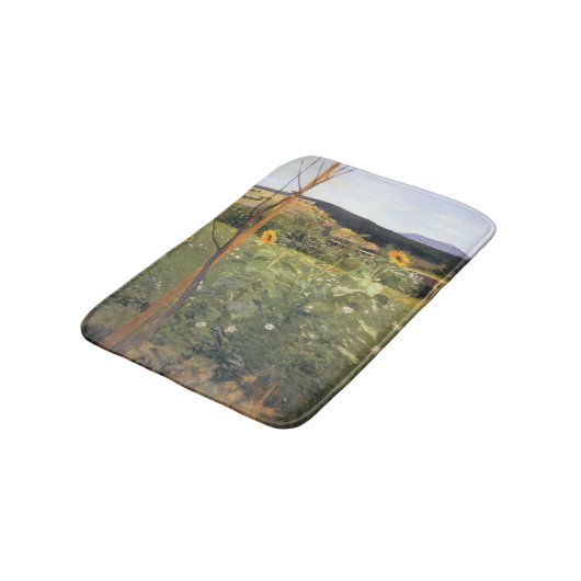 Sonnenblumen (von Jacek Malczewski) Badematte (Schrägansicht)