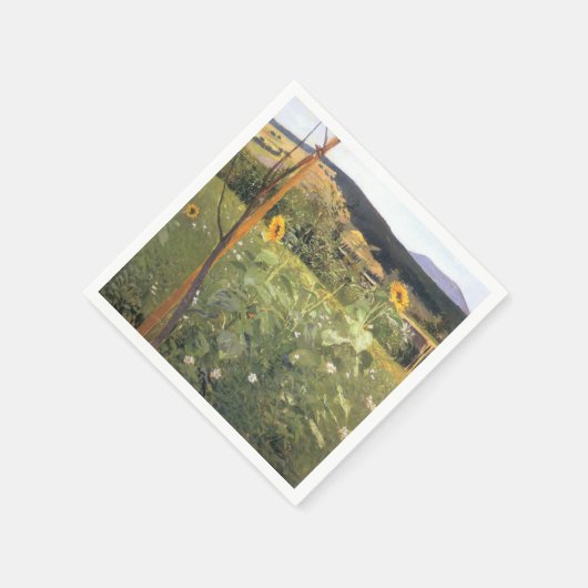 Sonnenblumen (von Jacek Malczewski) Serviette (Ecke)