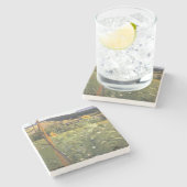 Sonnenblumen (von Jacek Malczewski) Steinuntersetzer (Seitenansicht)