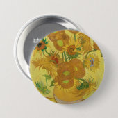 Sonnenblumen von Van Gogh Button (Vorne & Hinten)