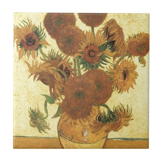 Sonnenblumen von Van Gogh Fliese (Vorderseite)