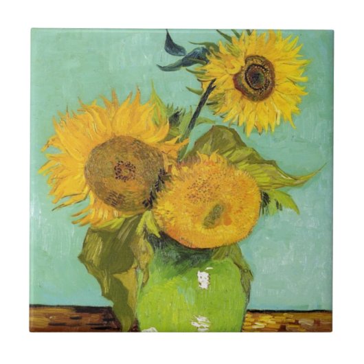 Sonnenblumen von Van Gogh Fliese (Vorderseite)