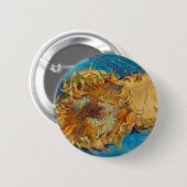 Sonnenblumen von Van Gogh Gemälde Art Button (Vorne & Hinten)