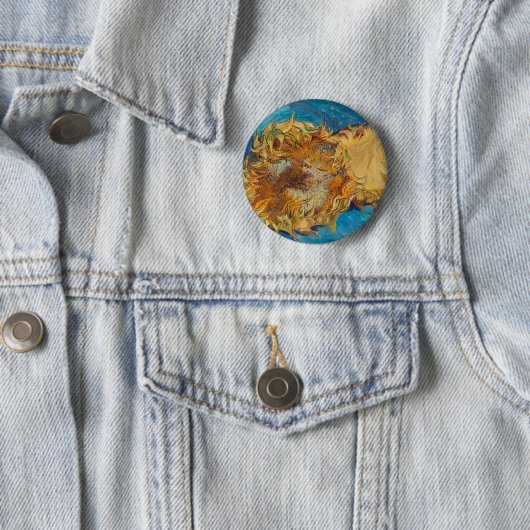 Sonnenblumen von Van Gogh Gemälde Art Button (Beispiel)