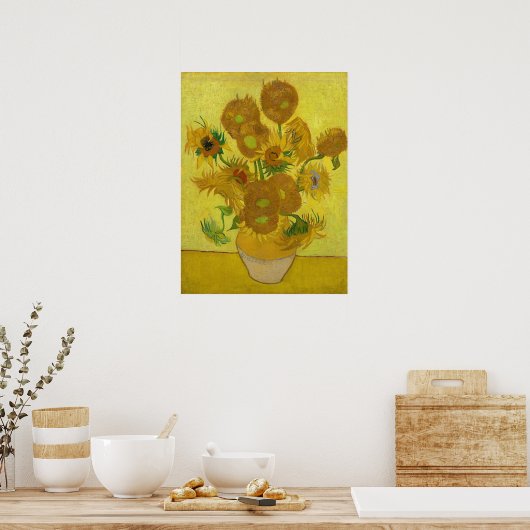 Sonnenblumen von Van Gogh Gemälde Art Poster (Küche)