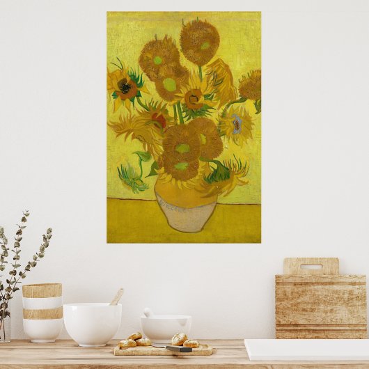 Sonnenblumen von Van Gogh Gemälde Art Poster (Küche)