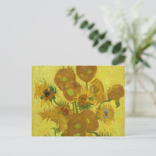 Sonnenblumen von Van Gogh Gemälde Art Postkarte (Stehend Vorderseite)