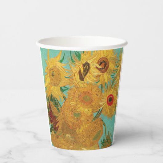 Sonnenblumen von Van Gogh Pappbecher (Rückseite)