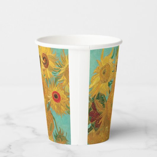 Sonnenblumen von Van Gogh Pappbecher (Rechts)