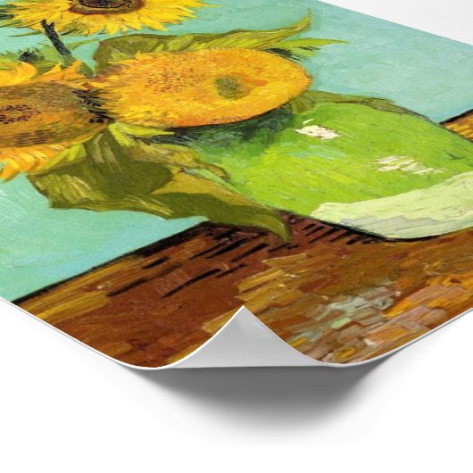 Sonnenblumen von Van Gogh Poster (Ecke)