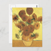 Sonnenblumen von Van Gogh Postkarte (Vorne/Hinten)