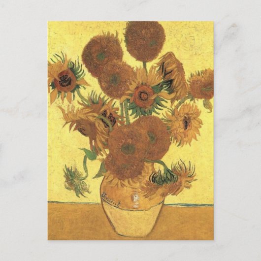 Sonnenblumen von Van Gogh Postkarte (Vorderseite)
