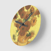 Sonnenblumen von Van Gogh Runde Wanduhr (Winkel)