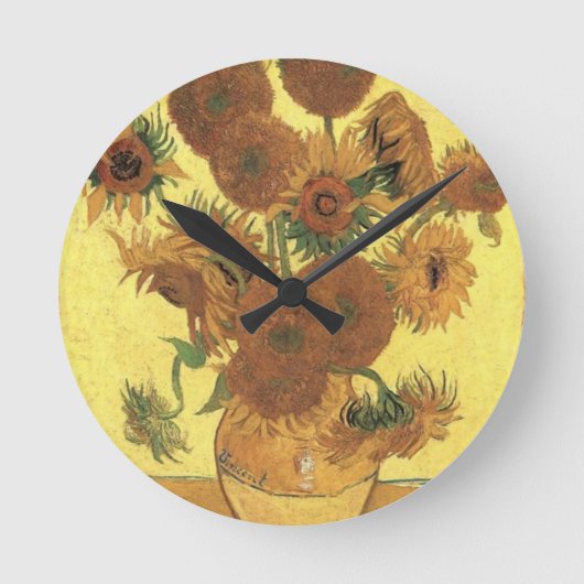 Sonnenblumen von Van Gogh Runde Wanduhr (Vorderseite)