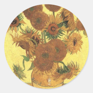 Sonnenblumen von Van Gogh Runder Aufkleber