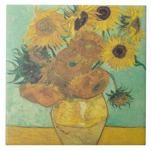 Sonnenblumen von Vincent Van Gogh Fliese (Vorderseite)