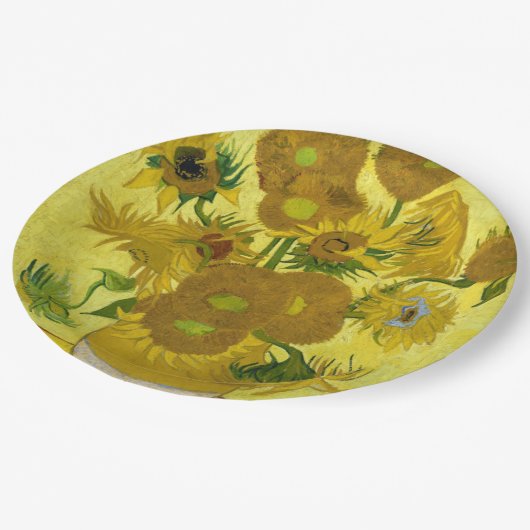 Sonnenblumen von Vincent Van Gogh Pappteller (Schrägansicht)