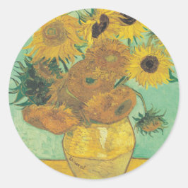 Sonnenblumen von Vincent Van Gogh Runder Aufkleber