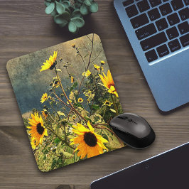Sonnenblumen vor dem Foto der Sturmwolken Mousepad