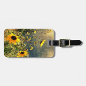 Sonnenblumen vor Sturmwolken Gepäckanhänger (Vorderseite horizontal)