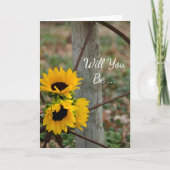 Sonnenblumen Wagon Rad werden Sie meine Bridesmaid Einladung (Vorderseite)