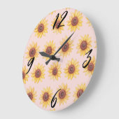 "Sonnenblumen" Wall Clock Große Wanduhr (Winkel)