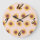 "Sonnenblumen" Wall Clock Große Wanduhr (Vorderseite)