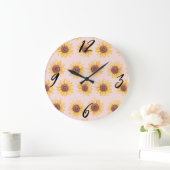 "Sonnenblumen" Wall Clock Große Wanduhr (Zuhause)