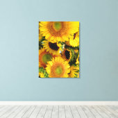 Sonnenblumen Wand Canvas Print individuell Größe Leinwanddruck (Insitu (Holzboden))