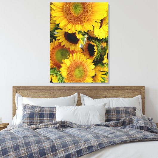 Sonnenblumen Wand Canvas Print individuell Größe Leinwanddruck (Insitu (Schlafzimmer))