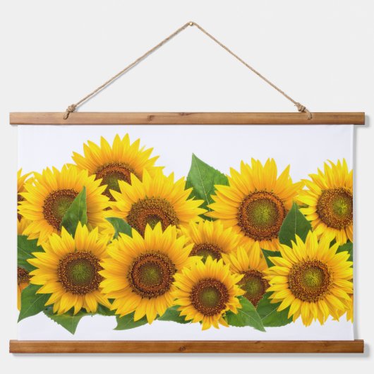 Sonnenblumen Wandteppich Mit Holzrahmen (Vorne)