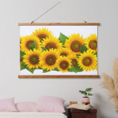 Sonnenblumen Wandteppich Mit Holzrahmen (Schlafzimmer)