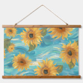 Sonnenblumen Wandteppich Mit Holzrahmen (Vorne)