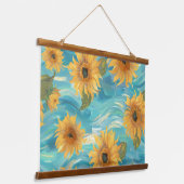Sonnenblumen Wandteppich Mit Holzrahmen (Gewinkelt)