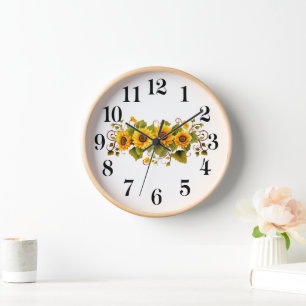 Sonnenblumen Wanduhr
