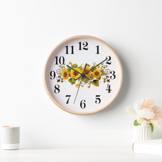 Sonnenblumen Wanduhr (Zuhause)