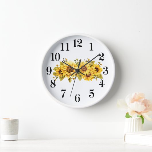 Sonnenblumen Wanduhr (Zuhause)