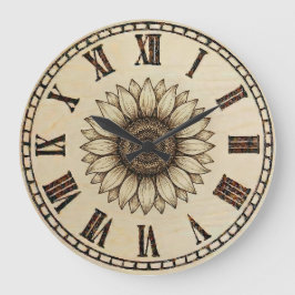 Sonnenblumen-Wanduhr  Große Wanduhr