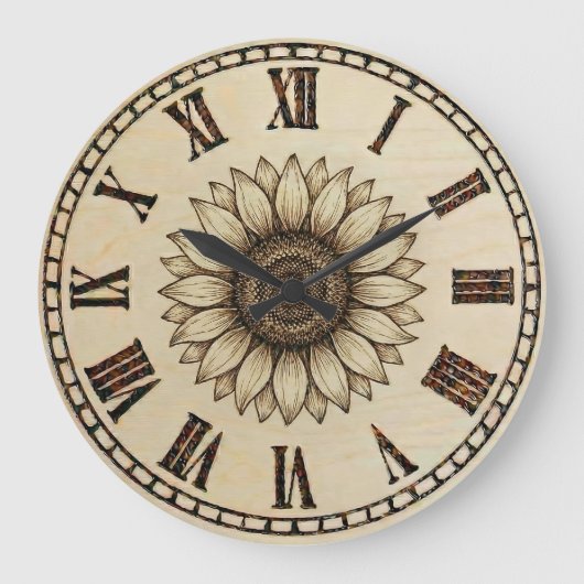 Sonnenblumen-Wanduhr Große Wanduhr (Vorderseite)
