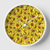 Sonnenblumen-Wanduhr Uhr (Vorderseite)