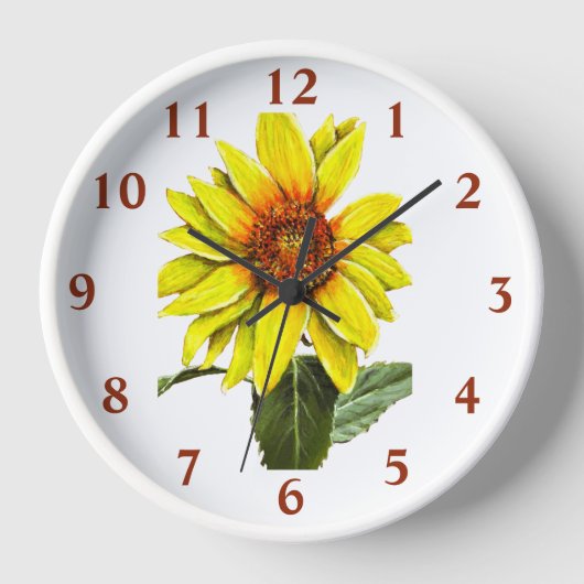 Sonnenblumen-Wanduhr Uhr (Vorderseite)