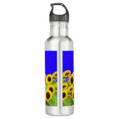 Sonnenblumen Wasser Flasche Ukraine Flaggenfarben Edelstahlflasche (Rückseite)