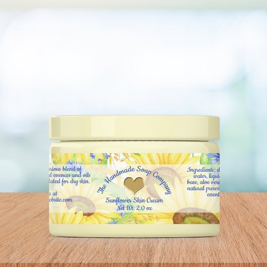 Sonnenblumen wasserdichte Seife und Kosmetik Etiketten