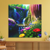 Sonnenblumen Wasserfall Schöne Landschaft Leinwanddruck (Insitu (Wohnzimmer))