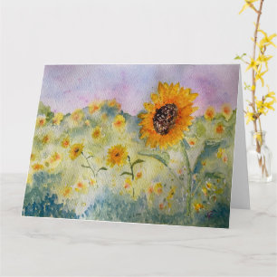 Sonnenblumen Wasserfarbe Karte