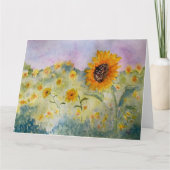 Sonnenblumen Wasserfarbe Karte (Vorderseite)