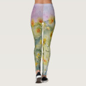 Sonnenblumen Wasserfarbe Leggings (Rückseite)